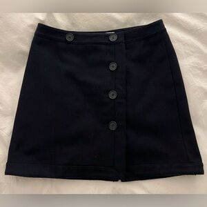 LOFT Navy Wool Mini Skirt with Buttons Size 4